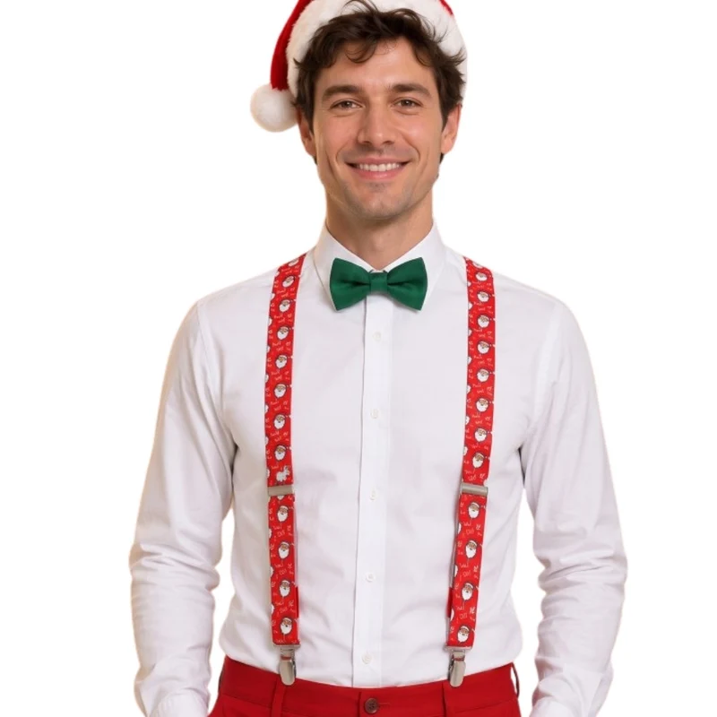 Weihnachts-Hosenträger mit Weihnachtsmann-Motiv