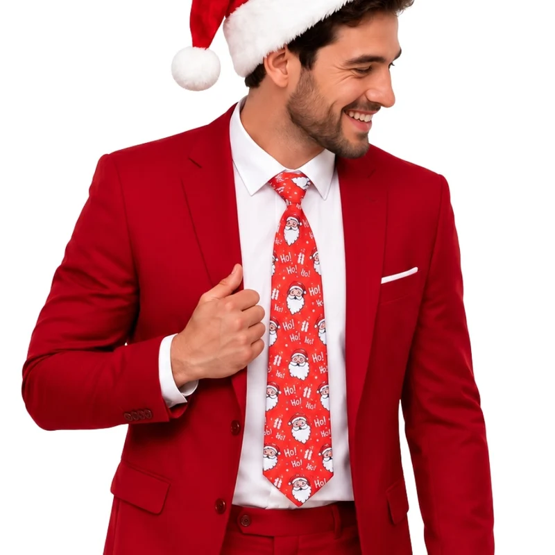 Weihnachtskrawatte mit Weihnachtsmann-Motiv