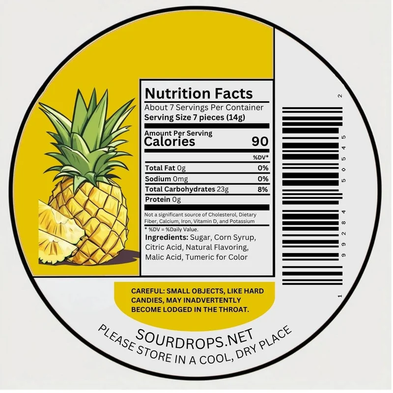 [Self-operated] Sour Drops Pineapple Sour Candy 100g (USA)