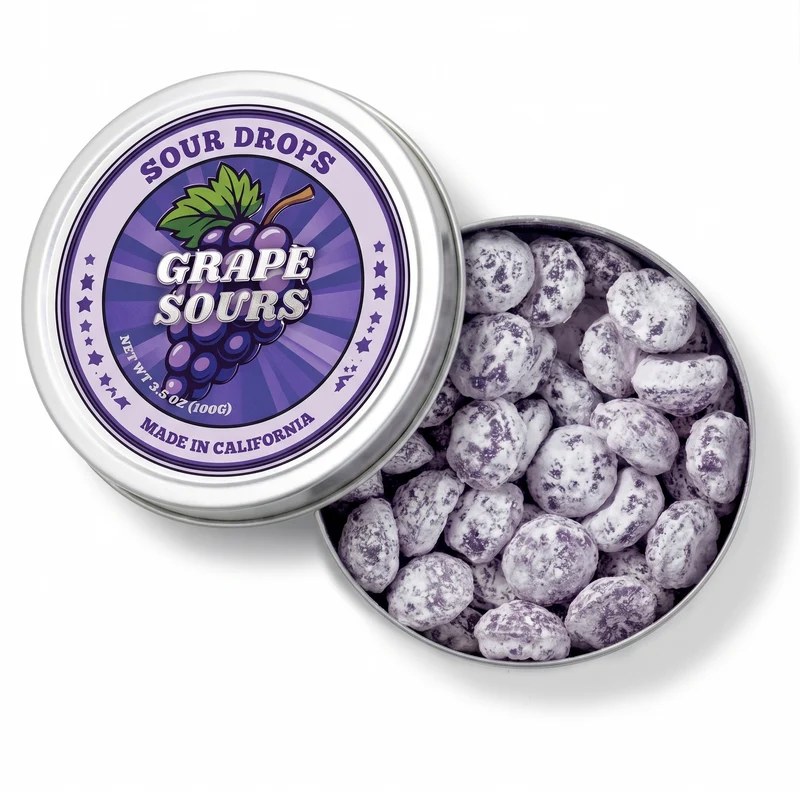 [Self-operated] Sour Drops Grape Sour Candy 100g (USA)