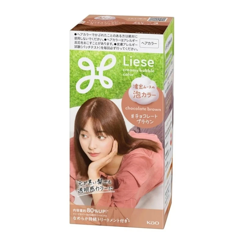 [Self-operated] Kao Liese Foam Hair Dye (Chocolate Brown) 115ml (Japan) - DIY Foam Hair Dye with Plant-Based Ingredients for Home Use
