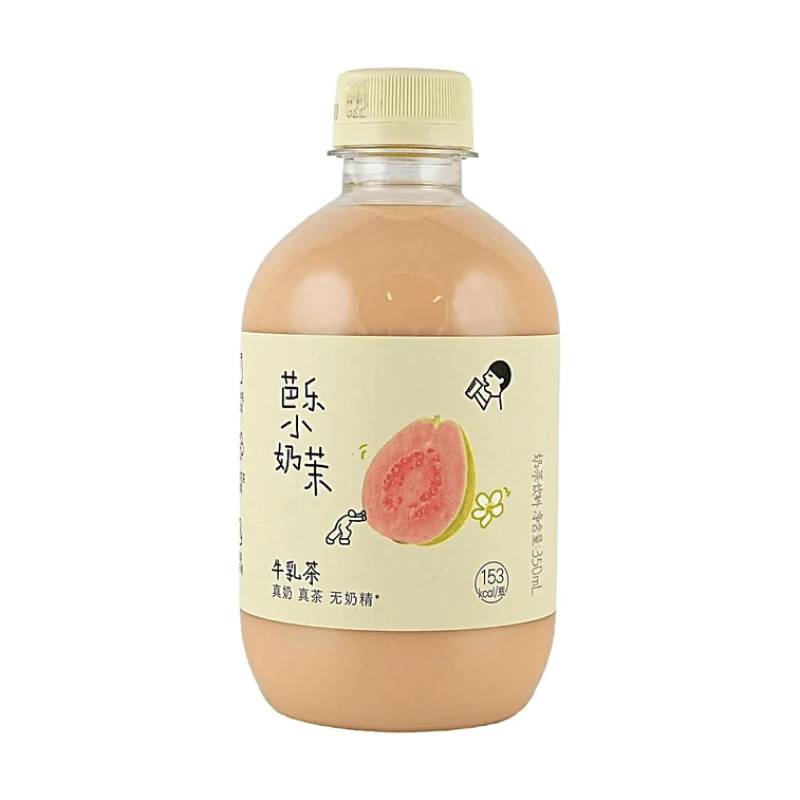 [Self-operated] Heytea Guava Jasmine Milk Tea 350ml - Real Milk, Real Tea, No Creamer, Popular Online Product, Low Sugar, Low Fat, 0 Non-dairy Creamer, Ready-to-Drink Milk Tea Beverage