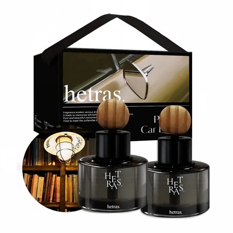 [Self-operated] HETRAS Korean Car Air Diffuser Ornament 77ml*2 Bottles Book Store Indoor Flameless Air Diffuser Car Perfume Long-lasting Fragrance