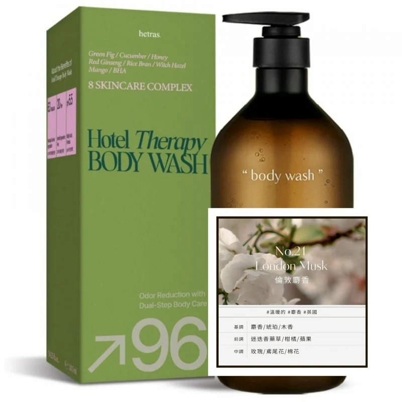 [Self-operated] HETRAS Hotel Therapy Series Aromatic Shower Gel (New Packaging) No. 21 London Musk 1013ml (Extra Large Capacity) - Cleanses, Moisturizes, and Leaves a Long-Lasting Fragrance