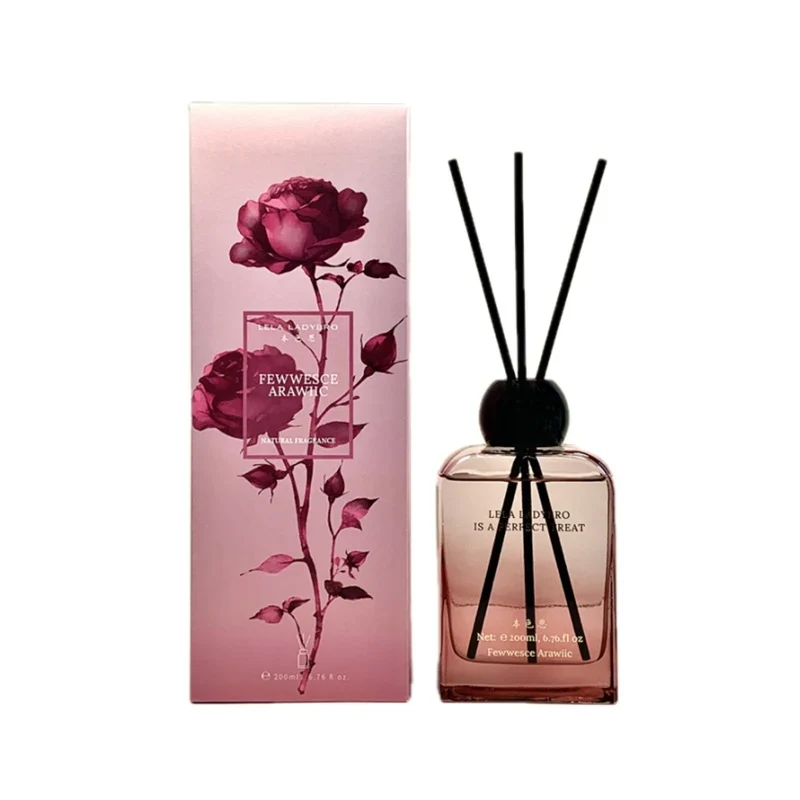 [Self-operated] LELA LADYBRO Flameless Reed Diffuser with Bulgarian Rose 200ml, Indoor Home Bedroom Long-lasting Fragrance Premium Gift Set