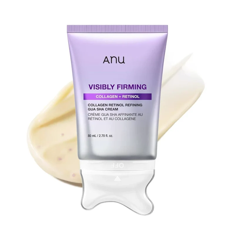 [Self-operated] Anua Collagen Retinol Gua Sha Firming Cream 80ml (Korea) - Firms, lifts, smooths fine lines, rejuvenates, reduces puffiness, promotes circulation, deeply moisturizes and nourishes.