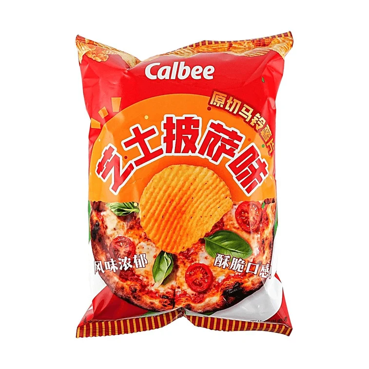 [Self-operated] Calbee Original Cut Potato Chips (Cheese Pizza Flavor) 52g (Japanese) - Casual Office Snack, Potato Fries, Puffed Snack