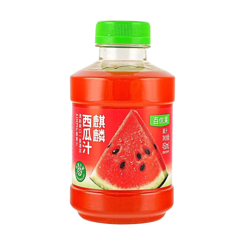 [Self-operated] China's Best Fruit Kirin Watermelon Juice 450ml 100% Pure Fruit Juice Aseptic Cold-filled Sugar-free Drink Freshly Squeezed Fruit and Vegetable Juice for a Refreshing and Degreasing Summer Drink
