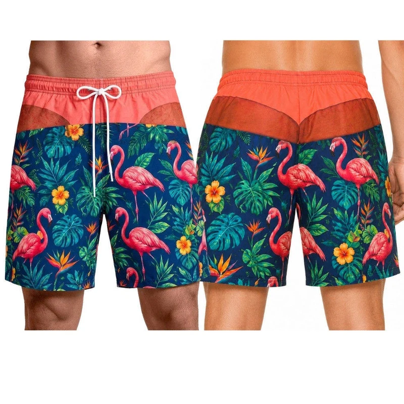 Lustige Flamingo-Badehose