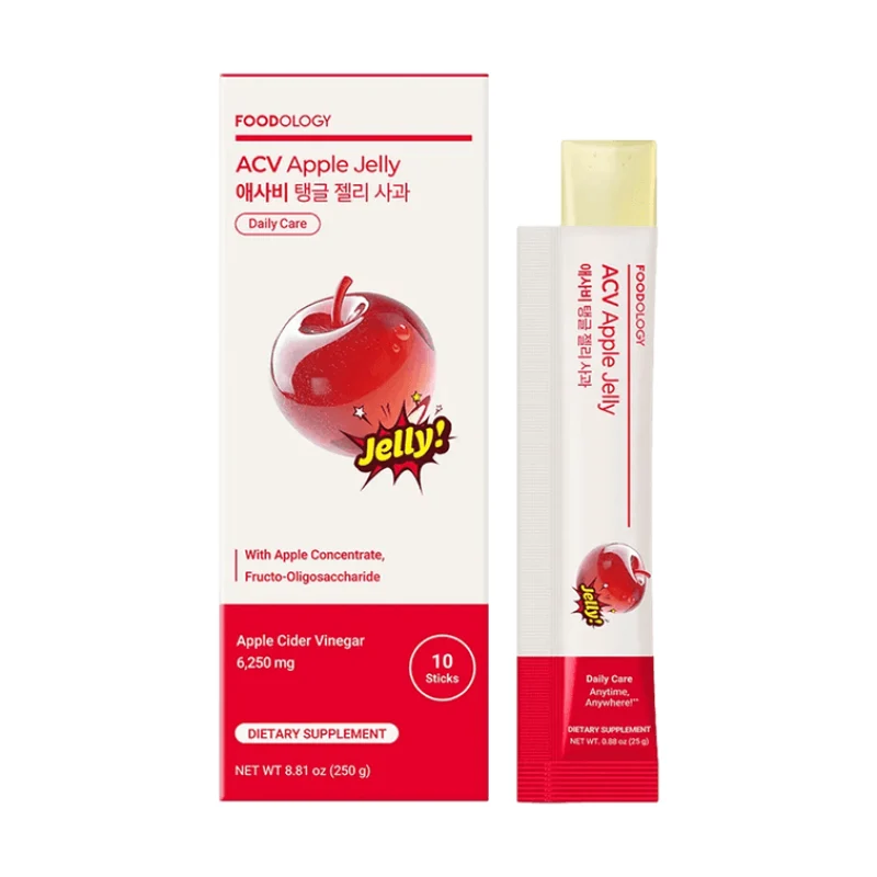 [Self-operated] Korean Foodology Apple Cider Vinegar Jelly Sticks, 10 sticks/box, portable strip pack, carb-blocking slimming jelly sticks