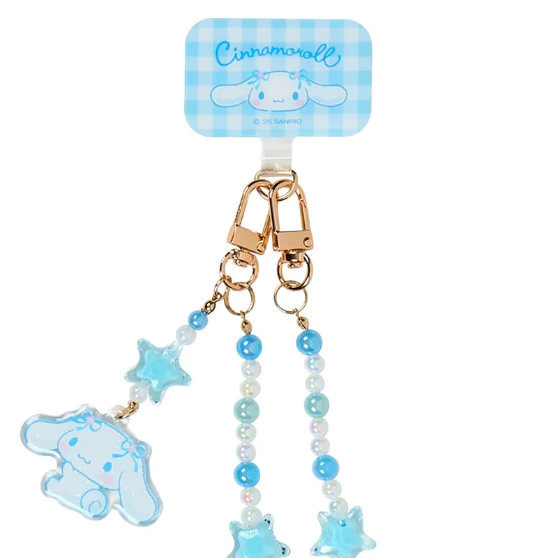 [Self-operated] Sanrio Beaded Phone Strap with Pearl Chain - One Piece - Pearl Chain Beaded Phone Strap for Shoulder Wear, Hands-Free Carrying, Prevents Phone from Falling, Detachable Metal Buckle