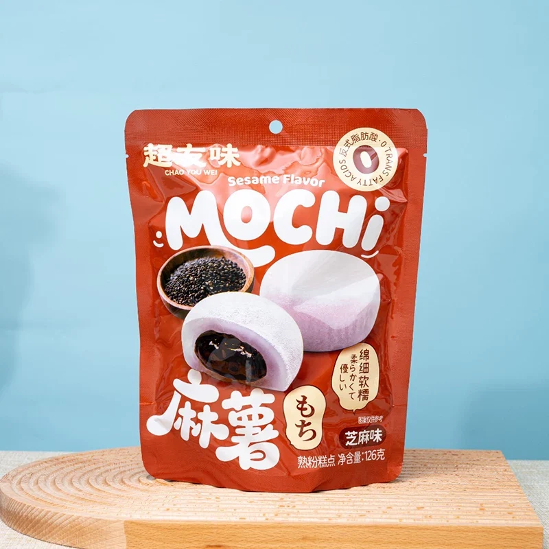 [Self-operated] China's Chaoyouwei Mochi Red Bean Flavor 126g Glutinous Rice Dumpling with Filling, a Traditional Snack to Satisfy Cravings