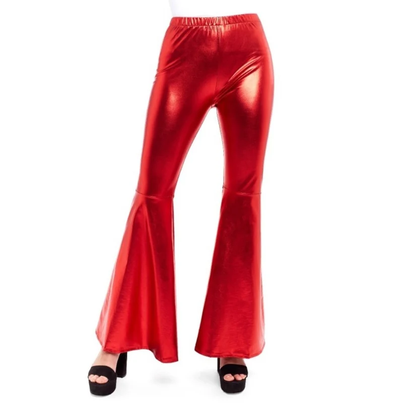 Rote metallische Schlaghose