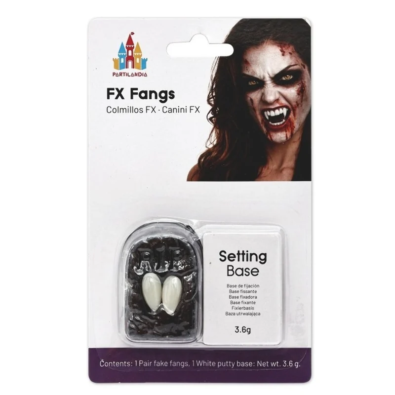 Vampirzähne mit Fixiermasse