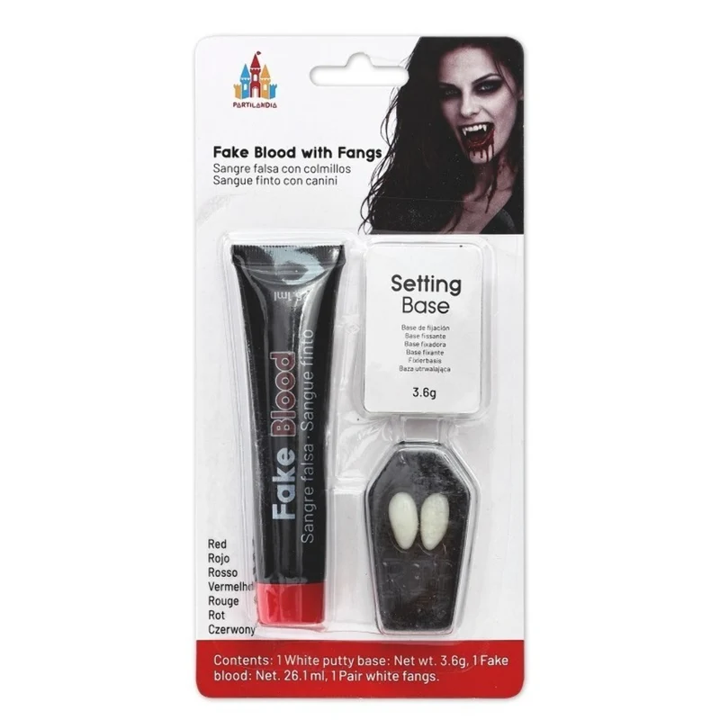Vampirzahn-Set mit Kunstblut