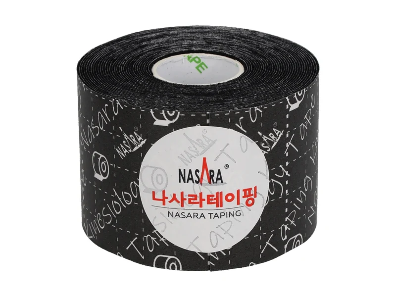 Nasara Kinesiologie Tape, 5 cm x 5 m, schwarz