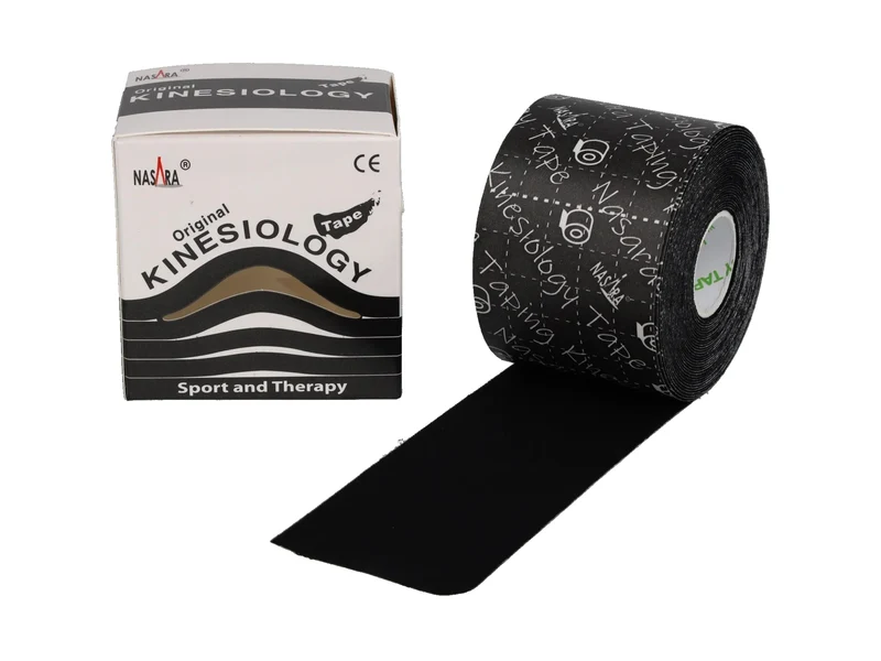 Nasara Kinesiologie Tape, 5 cm x 5 m, schwarz