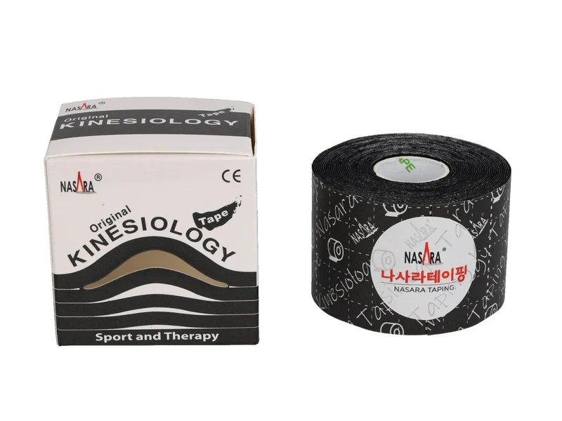 Nasara Kinesiologie Tape, 5 cm x 5 m, schwarz
