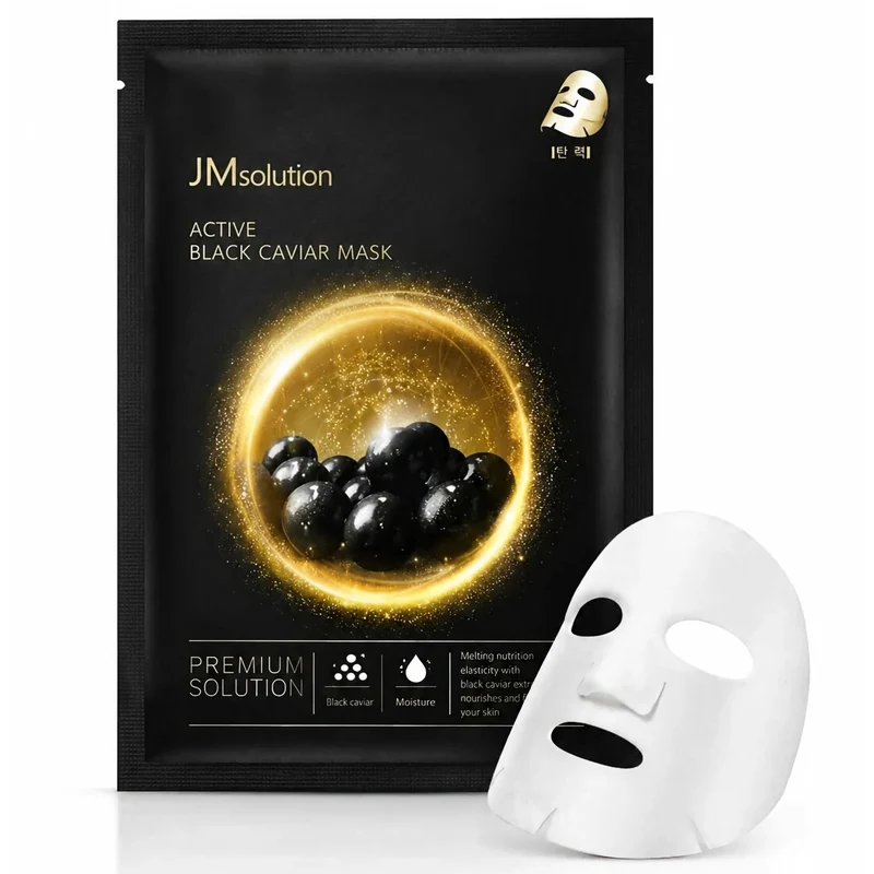 [Self-operated] JM SOLUTION Korean Vitality Black Caviar Mask (1 sheet) - Deeply moisturizes, firms, firms, hydrates, brightens, and enhances skin's hydration and elasticity; suitable for those seeking anti-aging benefits.