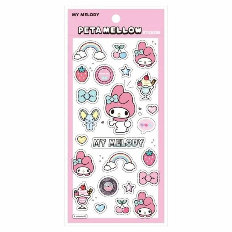 [Self-operated] Sanrio Peta Mellow Fluffy 3D Stickers My Melody Cartoon Stickers (Japan)