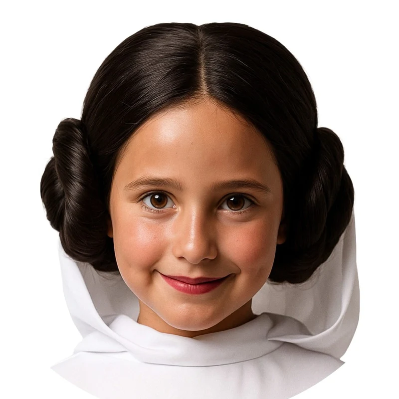 Prinzessin-Leia-Eco-Perücke für Kinder