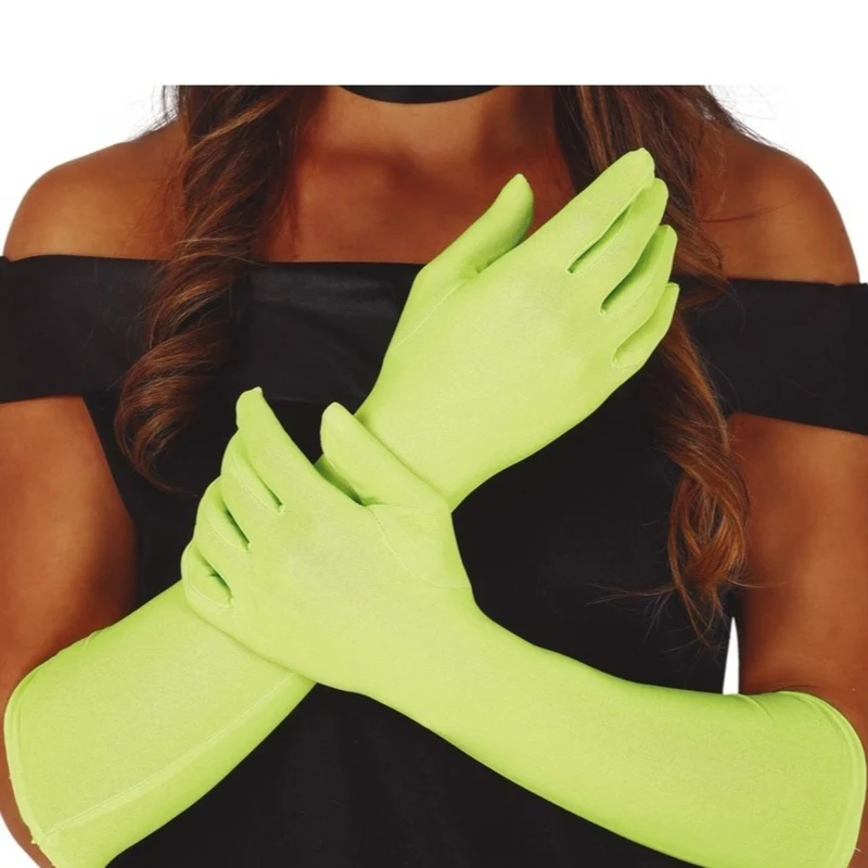 Lange hellgrüne Handschuhe