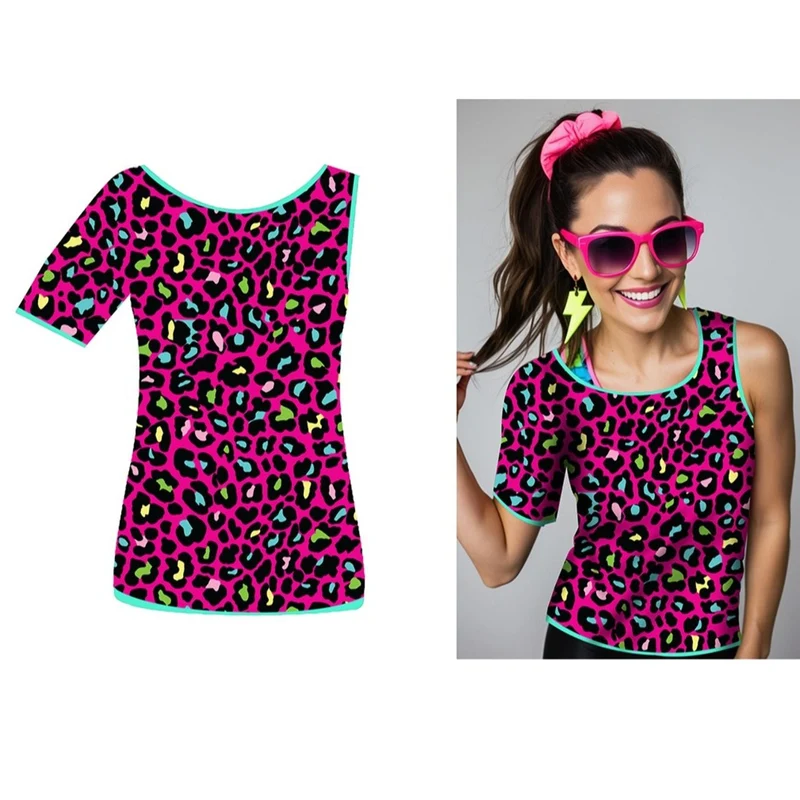80er-Jahre-Leoparden-T-Shirt