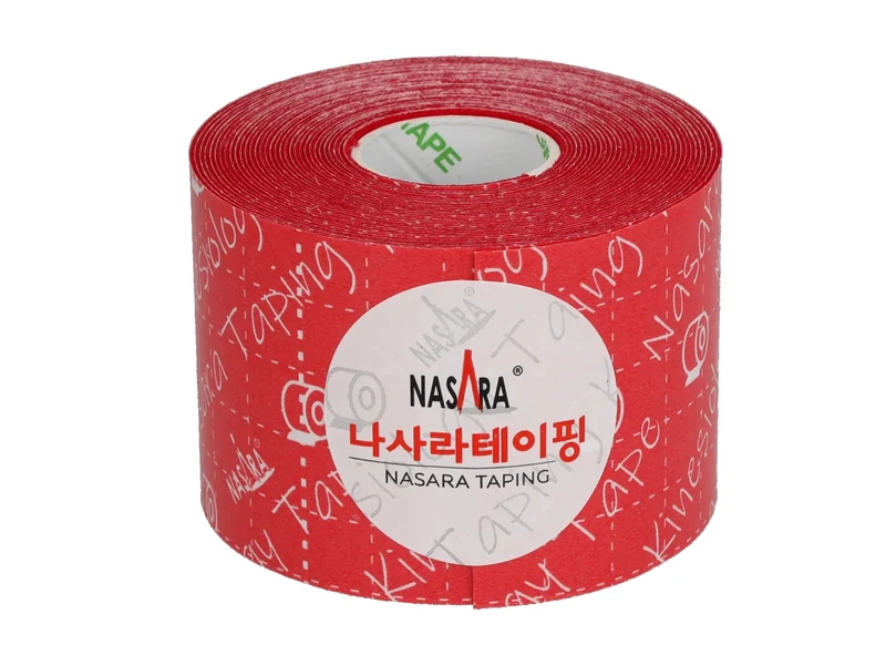 Nasara Kinesiologie Tape, 5 cm x 5 m - 6er Box rot