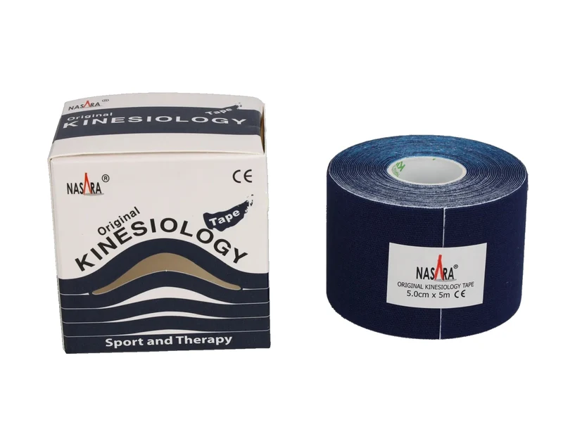 Nasara Kinesiologie Tape, 5 cm x 5 m, dunkelblau