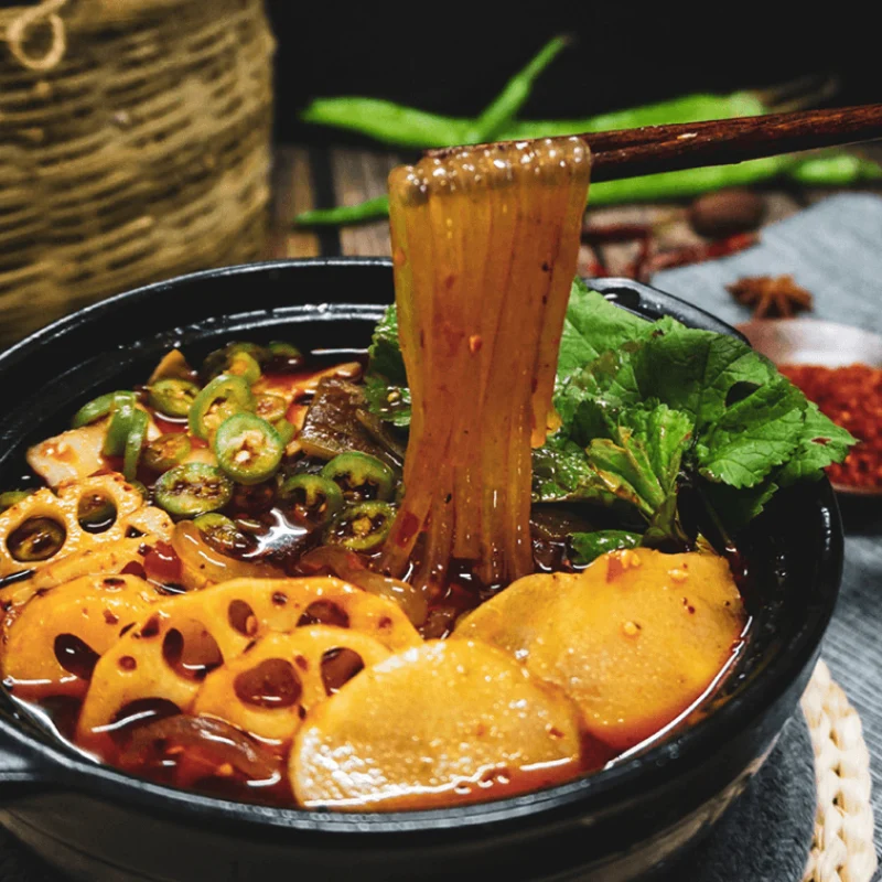 [Self-operated] YUANXIAN Mala Tang (471g), Sichuan-style popular appetizer, late-night snack, convenient and quick-to-eat spicy hot pot with wide rice noodles.
