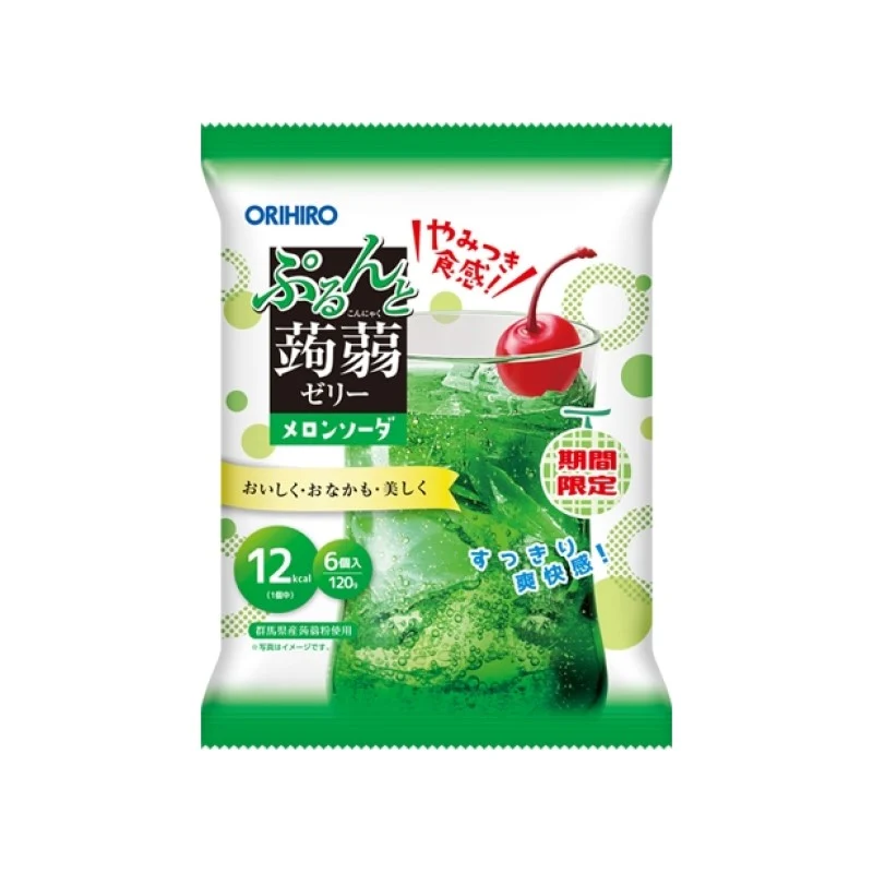 [Self-operated] ORIHIRO Low-Calorie Konjac Juice Jelly Limited Edition Melon Soda Flavor (6pcs) - Limited Time Offer - Low-Calorie, 0 Fat
