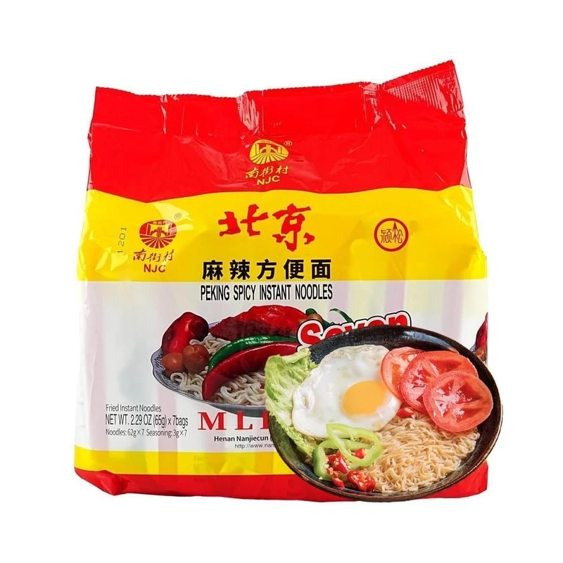 [Self-operated] China Nanjiecun Old Beijing Instant Noodles 65g*7 packs, instant noodles, spicy dry noodles, crispy noodles, late-night snack