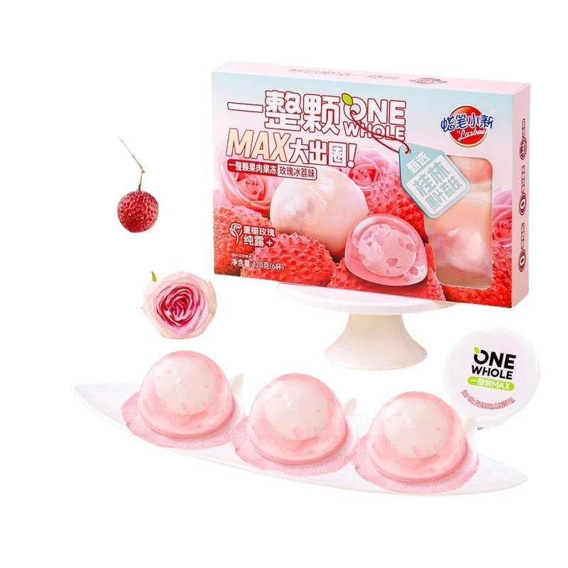 [Self-operated] Chinese Crayon Shin-chan Whole MAX Fruit Pulp Jelly Rose Lychee Flavor 6 Cups * 70g 420g Children's Snack Jelly Pudding Casual Snack