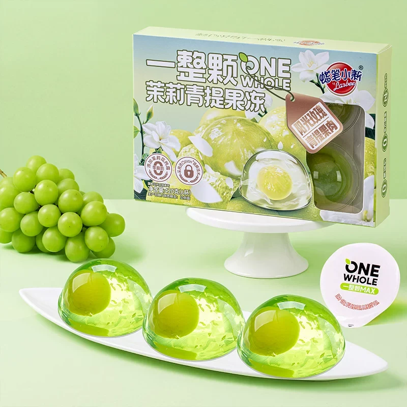 [Self-operated] Chinese Crayon Shin-chan Whole MAX Fruit Pulp Jelly with Green Grape Flavor, 6 cups * 70g 420g, Kids' Delicious Snack Jelly Pudding