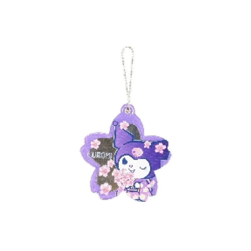 [Self-operated] Sanrio Cherry Blossom Series Kuromi y Kimono Portable Mirror Pendant, Purple, 1 Piece, Pendant Style, Portable Makeup Mirror, Bag Charm, Keychain