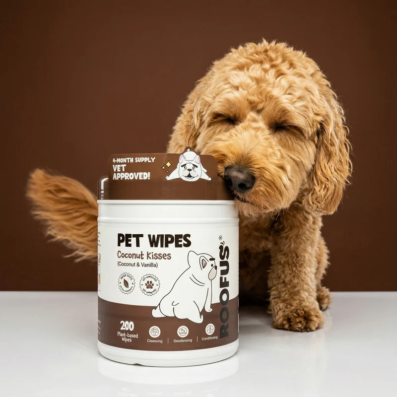 [Self-operated] Roofus Pet Cleaning Wipes (Coconut & Vanilla Freshening) - 200 wipes for Dogs