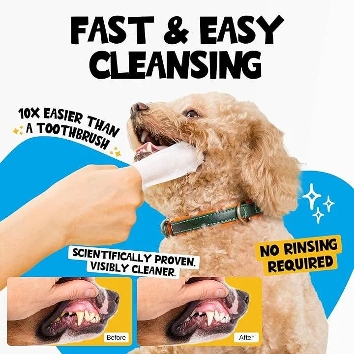 [Self-operated] Roofus Dog Oral Cleaning Finger Wipes (Mint-flavored, Refreshing, Removes Plaque and Teeth) 60 wipes