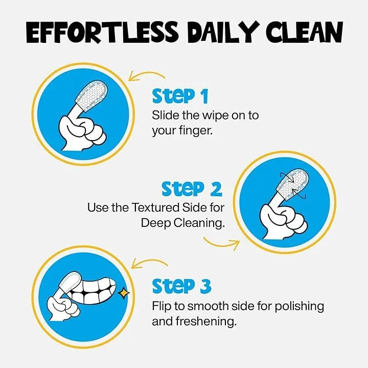 [Self-operated] Roofus Dog Oral Cleaning Finger Wipes (Mint-flavored, Refreshing, Removes Plaque and Teeth) 60 wipes