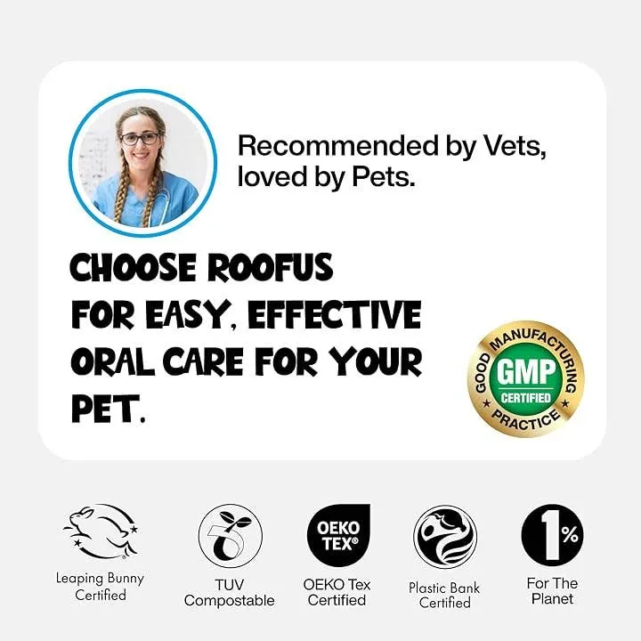 [Self-operated] Roofus Dog Oral Cleaning Finger Wipes (Mint-flavored, Refreshing, Removes Plaque and Teeth) 60 wipes