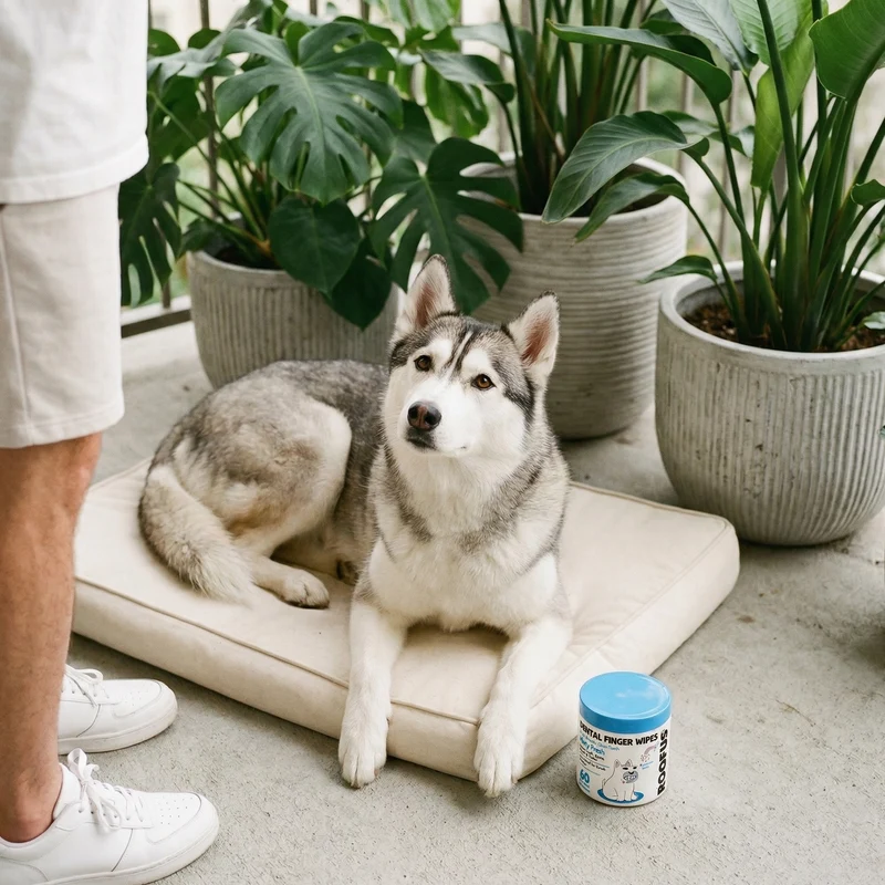[Self-operated] Roofus Dog Oral Cleaning Finger Wipes (Mint-flavored, Refreshing, Removes Plaque and Teeth) 60 wipes