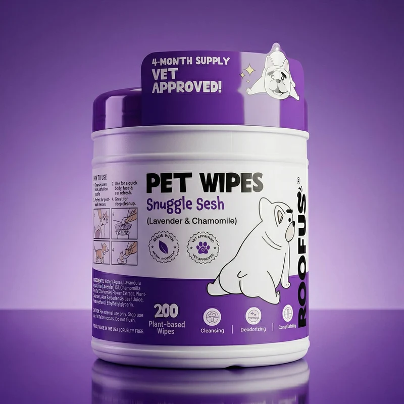 [Self-operated] Roofus Pet Cleaning Wipes (Lavender & Chamomile Soothing Type, 200 wipes) for Dogs (USA)