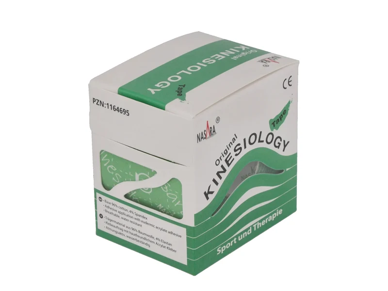 Nasara Kinesiologie Tape, 5 cm x 5 m - 6er Box grün