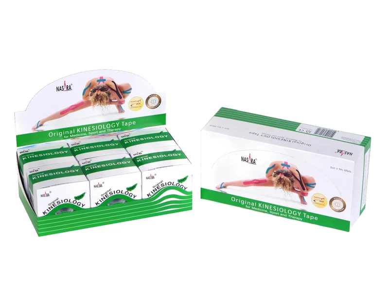 Nasara Kinesiologie Tape, 5 cm x 5 m - 6er Box grün