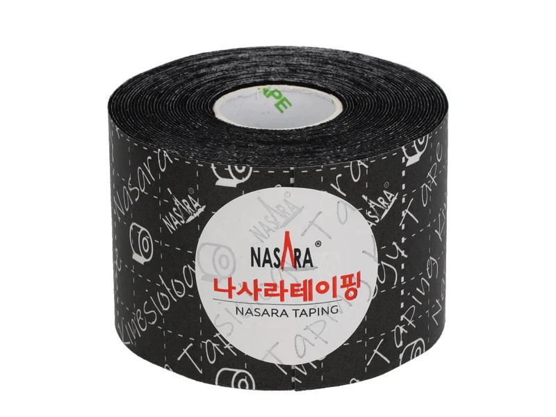 Nasara Kinesiologie Tape, 5 cm x 5 m - 6er Box schwarz