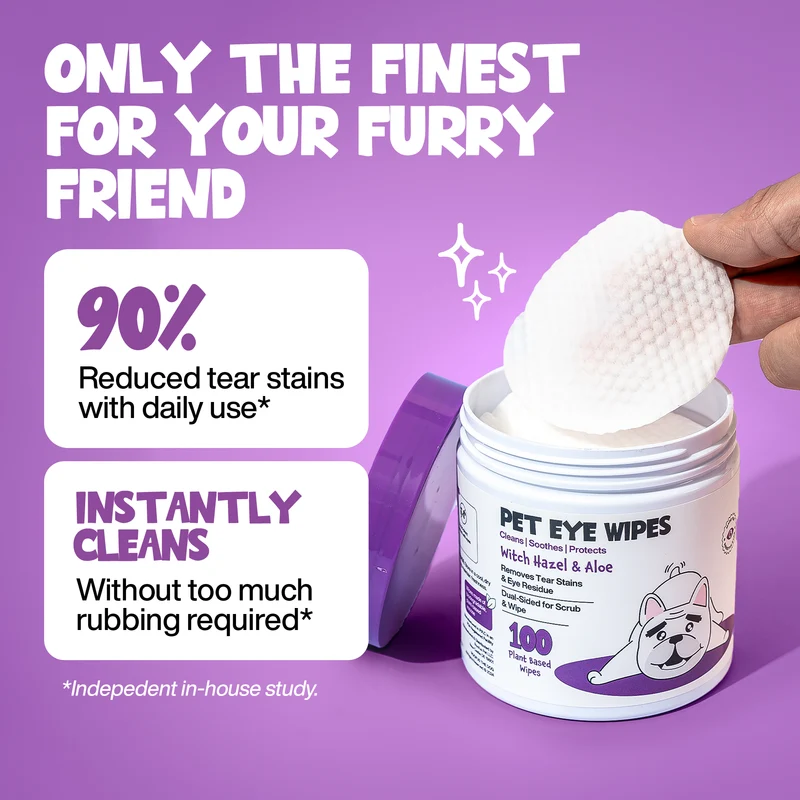 [Self-operated] Roofus Pet Dog Eye Cleaning Wipes, Tear Stain Removal, Fragrance-Free, 100 Wipes