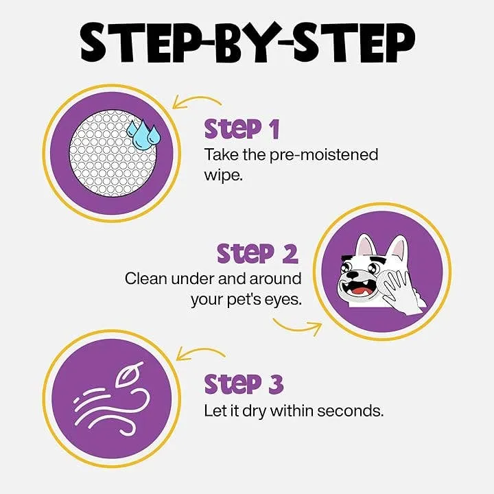 [Self-operated] Roofus Pet Dog Eye Cleaning Wipes, Tear Stain Removal, Fragrance-Free, 100 Wipes