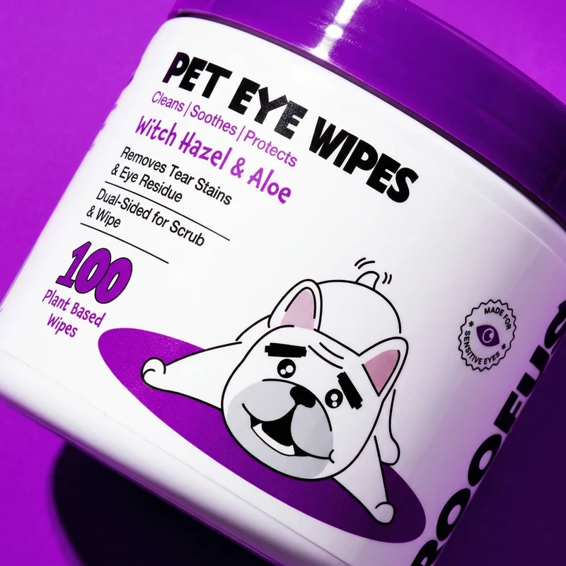 [Self-operated] Roofus Pet Dog Eye Cleaning Wipes, Tear Stain Removal, Fragrance-Free, 100 Wipes