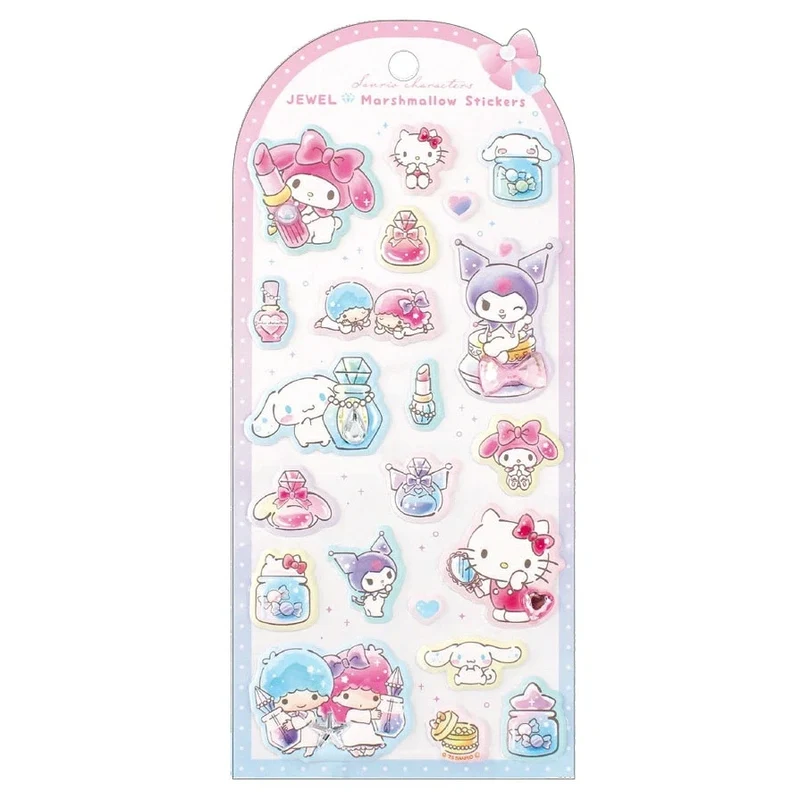 [Self-operated] Sanrio Beauty Theme Jewel Cotton Candy 3D Bubble Stickers, Sanrio Cartoon Stickers