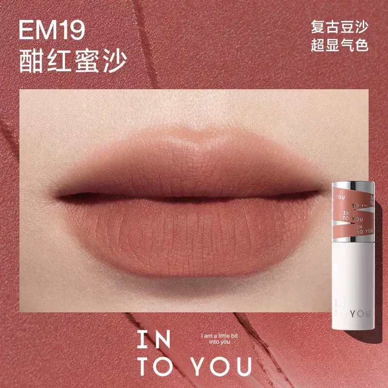 [Self-operated] INTOYOU Heartfelt Love 2nd Generation 2.0 Female Lead Lip Mud Matte Velvet Lip Gloss Lipstick EM19 Deep Red Honey Sand Lip & Cheek Dual-Use Repairing Moisturizing Long-Lasting Lip Gloss
