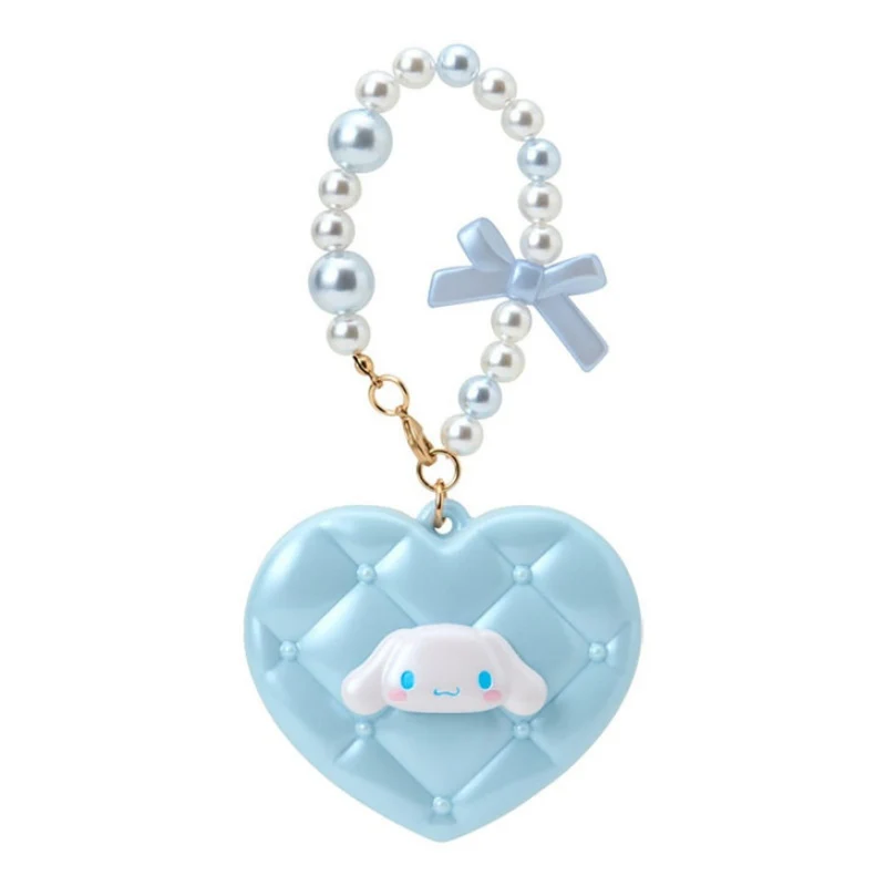 [Self-operated] Sanrio Heart Pearl Pendant, Big Ear Dog Design, 1 Piece, Portable Makeup Mirror, Bag Charm, Keychain
